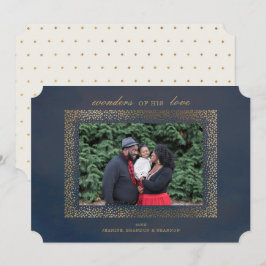 Religiösa Guld julfotoport Inbjudningar