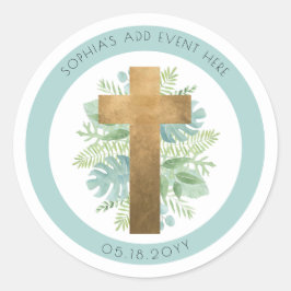 Religiösa Händelse Grey Kor kuvertförsegling/favor Runt Klistermärke