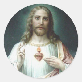 Religiösa Heart of Jesus Prayer Vintage Classic R Runt Klistermärke