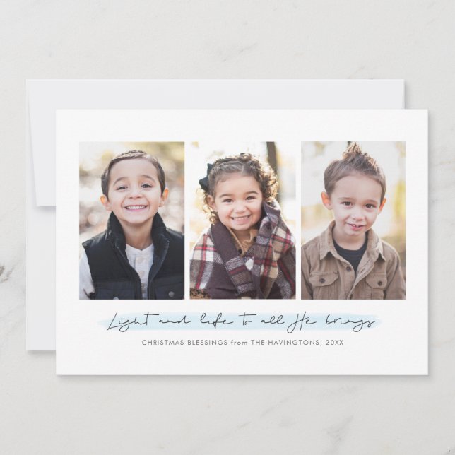 Religiösa helgdag tre fotokort julkort (Framsida)