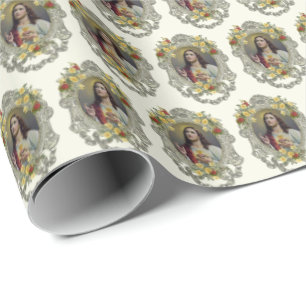 Religiösa Helig Heart Jesus Elegant Wrappape Presentpapper
