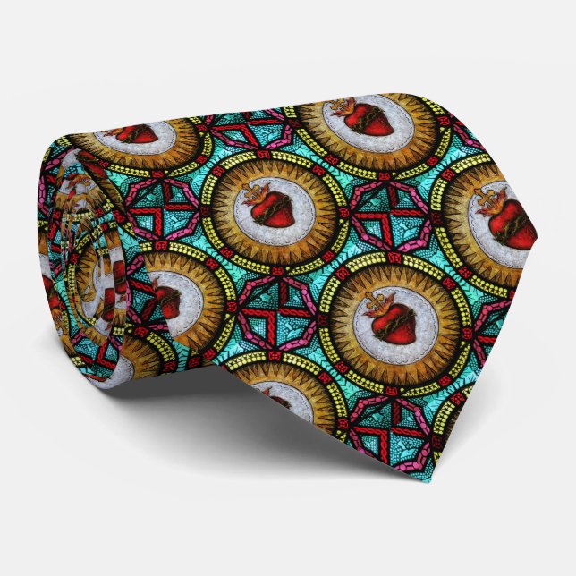 Religiösa Helig Heart Jesus fastkedjat glas Slips (Rullad)