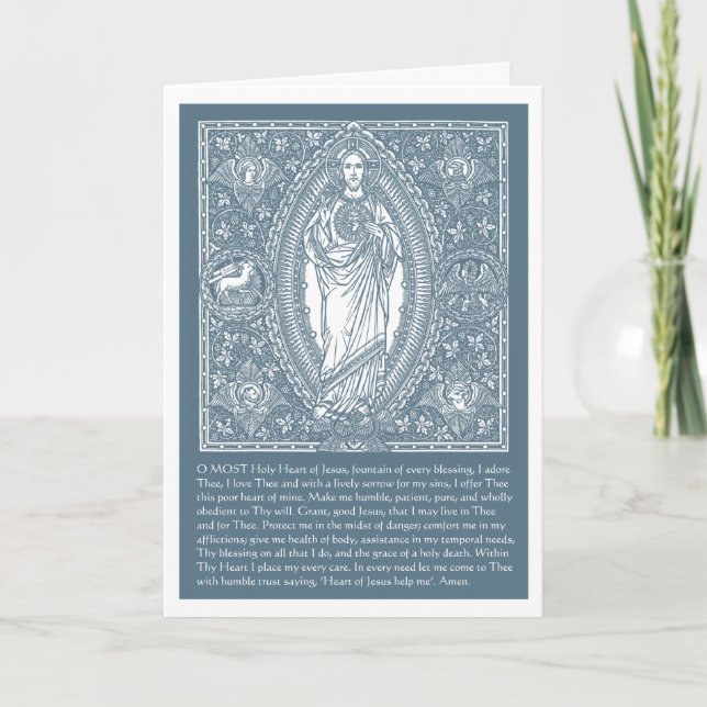 Religiösa Helig Heart Jesus katolska Prayer Card Kort (Framsida)