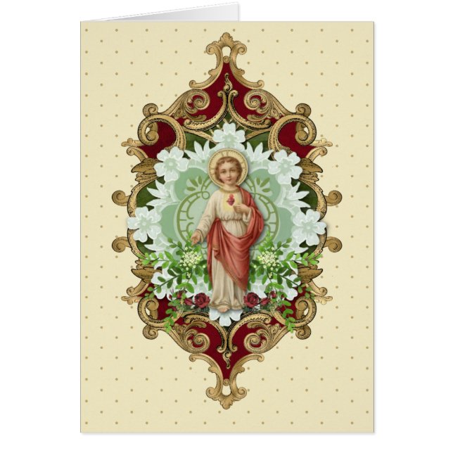 Religiösa Helig Heart Jesus katolska Prayer Hälsningskort (Framsidan)