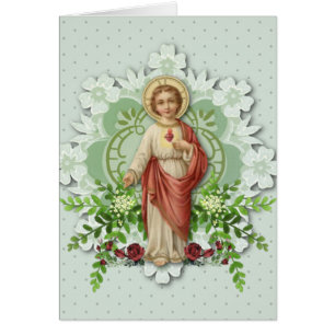 Religiösa Helig Heart Jesus katolska Prayer Hälsningskort