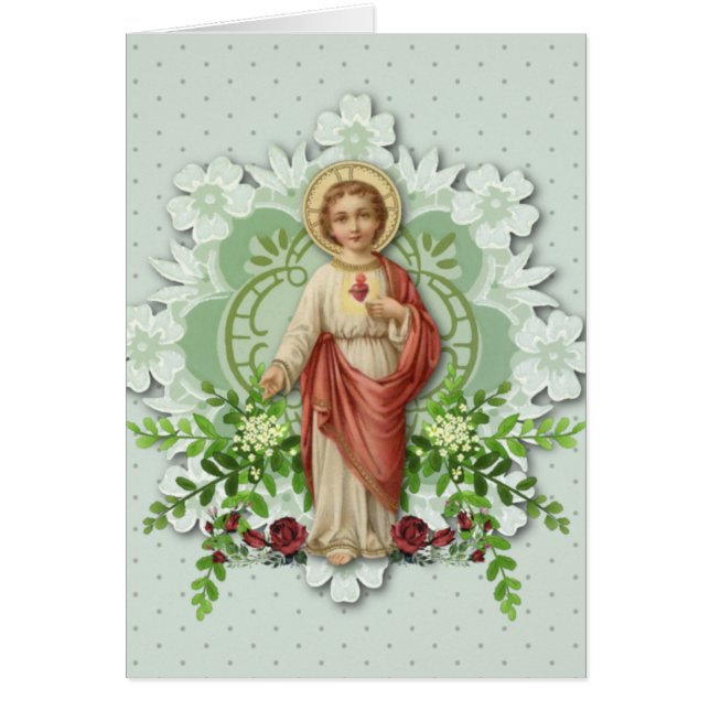 Religiösa Helig Heart Jesus katolska Prayer Hälsningskort (Framsidan)