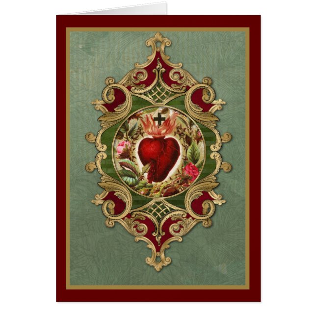 Religiösa Helig Heart Jesus katolska Prayer Hälsningskort (Framsidan)