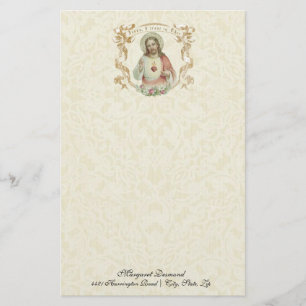 Religiösa Helig Heart Jesus Vintage katolik