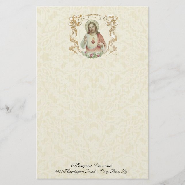 Religiösa Helig Heart Jesus Vintage katolik (Framsida)