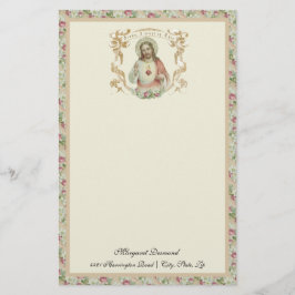 Religiösa Helig Heart Jesus Vintage Ro