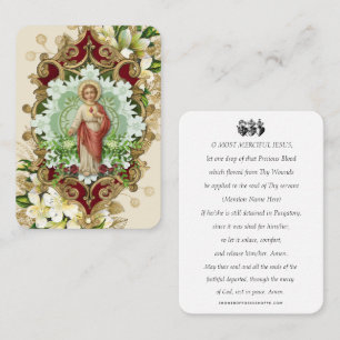 Religiösa Helig Heart Prayer for Deparated Soul Pl Placeringskort
