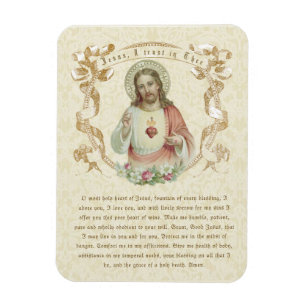 Religiösa Helig Hjärtat i Jesus katolska bön Magnet