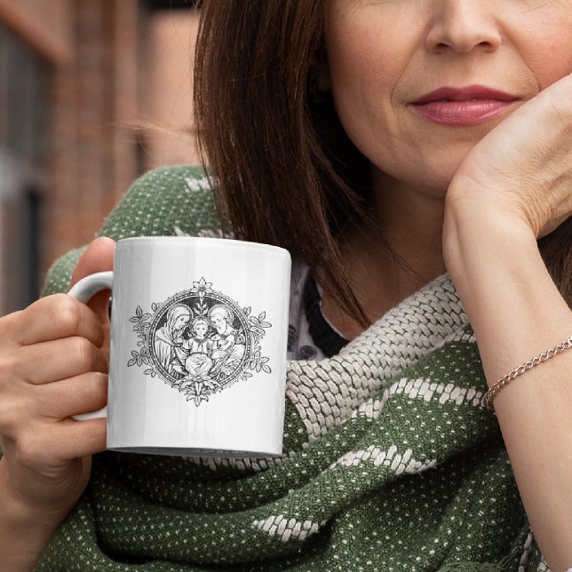 Religiösa Heliga Familjekatolk Jesus Mary Joseph Två-Tonad Mugg (Skapare uppladdad)