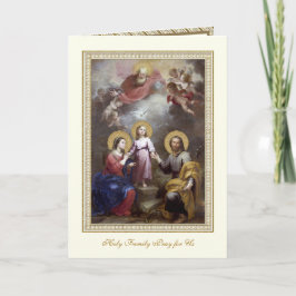 Religiösa Heliga Family Three Heart Prayer Kort