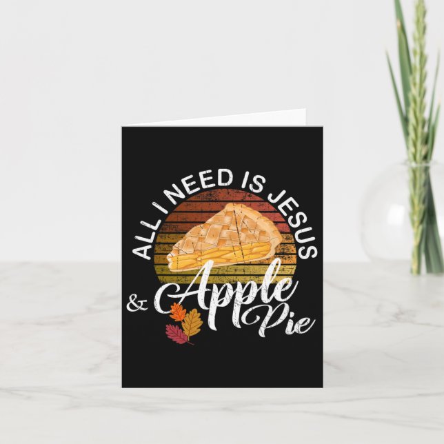 Religiösa höst allt jag behöver är Jesus och Äpple Kort (Framsida)