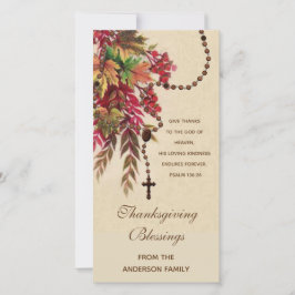 Religiösa Höst löv Rosary Thanksgiving Helgdag