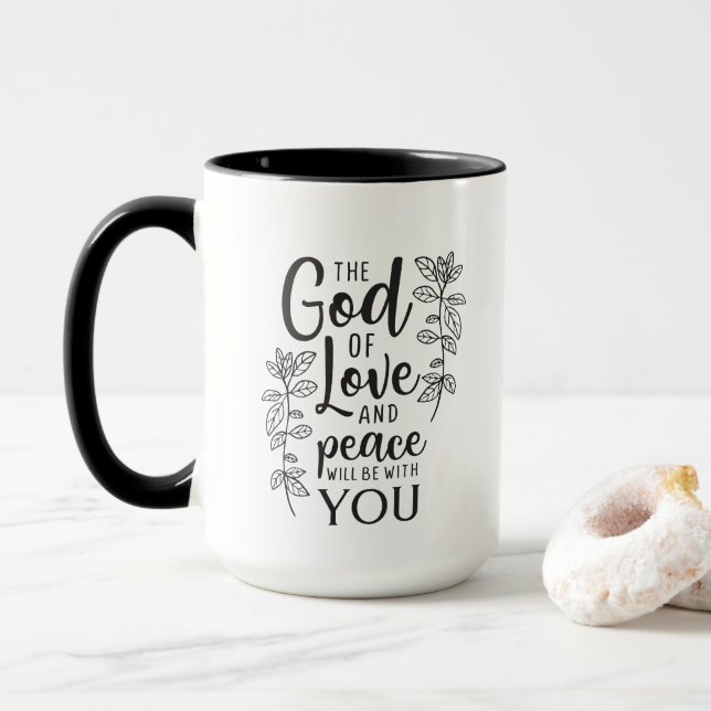 Religiösa inspiration ord art Coffee Mugg (Med munk)