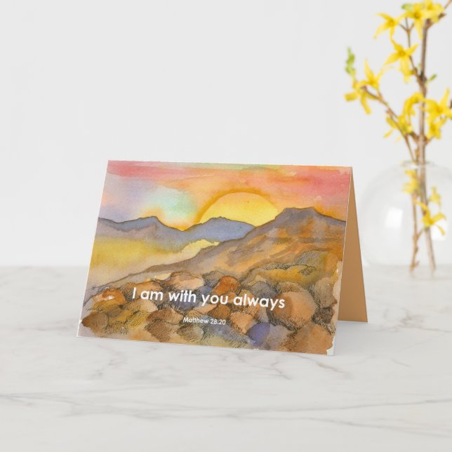 Religiösa jag är med dig Skriptningsmatchning Kort (Gul blomma)