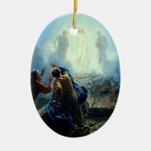 Religiösa Jesus i ande bildar målningprydnaden Julgransprydnad Keramik
