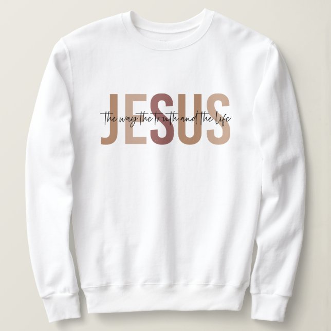 Religiösa Jesus inspirationerande vit sötskjorta T Shirt (Design framsida)