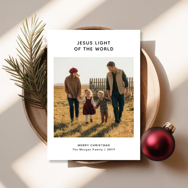 Religiösa Jesus Light of the World Family Photo Julkort (Skapare uppladdad)