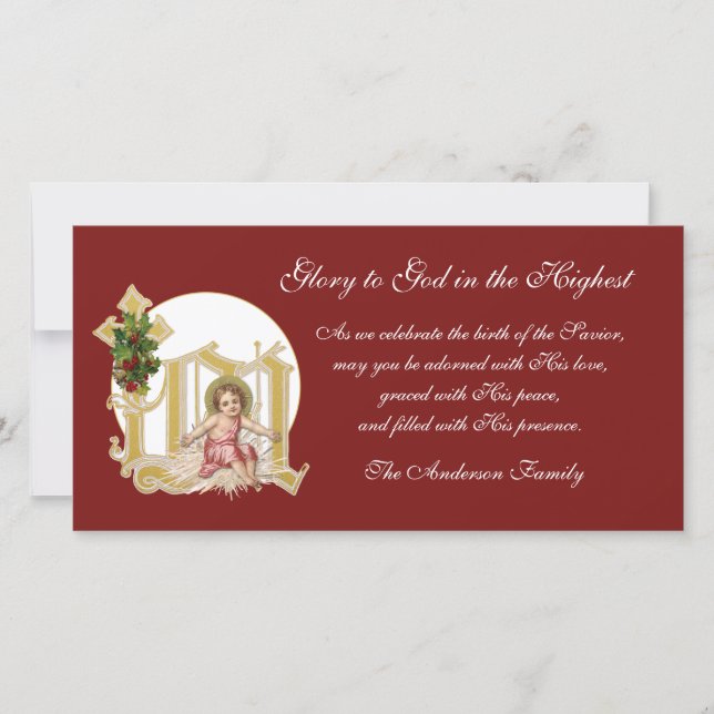 Religiösa jul Baby Jesus Blommigt Kor (Framsida)