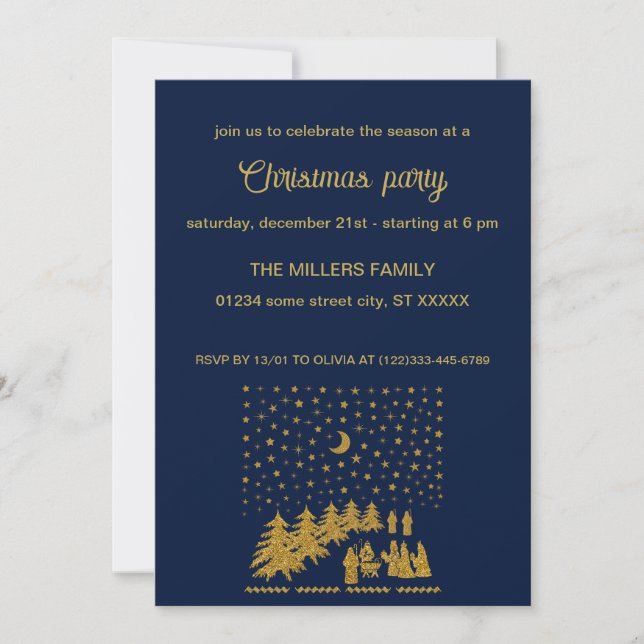 Religiösa Jul, Jesus födelse Inbjudningar (Framsida)