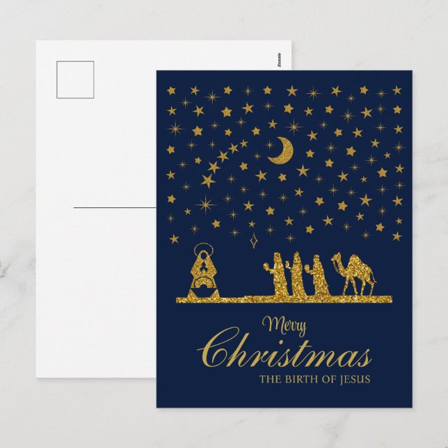Religiösa jul, Jesus, Tre Kung Helg Vykort (Fram/baksida)