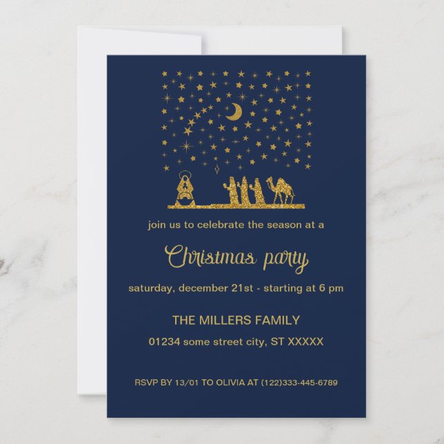 Religiösa jul, Jesus, Tre Kung Inbjudningar (Framsida)