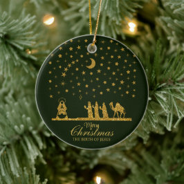 Religiösa jul, Jesus, Tre Kung Julgransprydnad Keramik