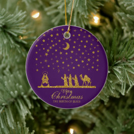 Religiösa jul, Jesus, Tre Kung Julgransprydnad Keramik