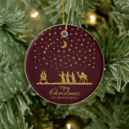 Religiösa jul, Jesus, Tre Kung Julgransprydnad Keramik