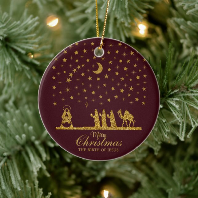 Religiösa jul, Jesus, Tre Kung Julgransprydnad Keramik (Träd)