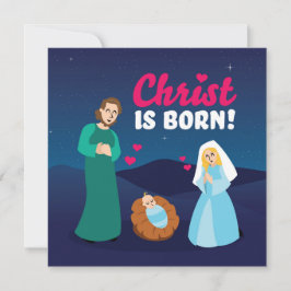 Religiösa jul Kristus är Helgdag Born Card Julkort