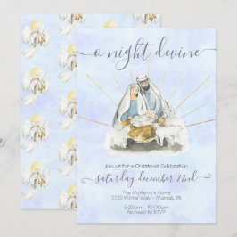 Religiösa jul med baby Jesus, Mary & Joseph Inbjudningar