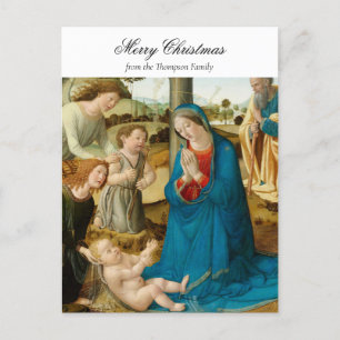 Religiösa Jul Nativitet Christian Blning Helg Vykort