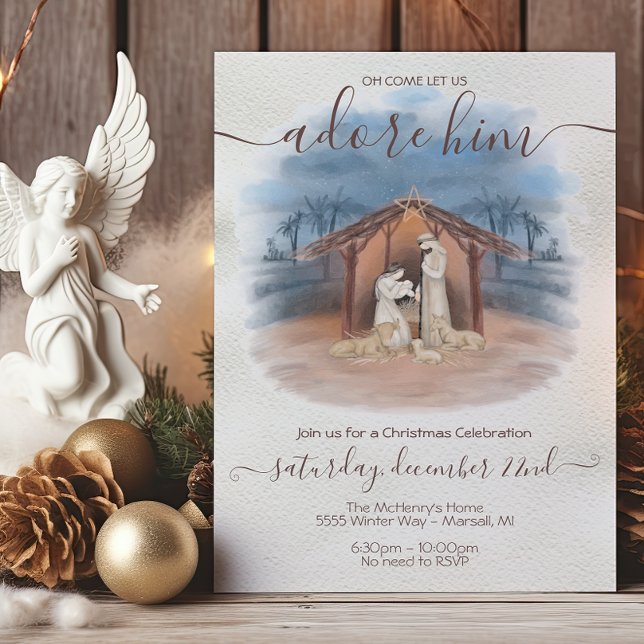 Religiösa Jul Nativitet Jesus, Mary & Joseph Inbjudningar (Skapare uppladdad)