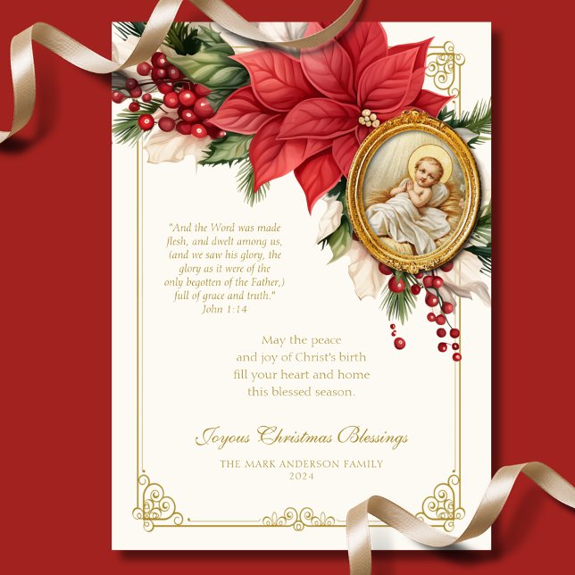 Religiösa jul Poinsettia Baby Jesus (Skapare uppladdad)