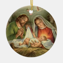 Religiösa Jul Vintage Nativitet Jesus Mary  Julgransprydnad Keramik