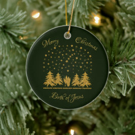 Religiösa Jul Virgin Mary, St. Joseph, Jesus Julgransprydnad Keramik