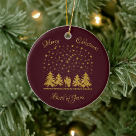 Religiösa Jul Virgin Mary, St. Joseph, Jesus Julgransprydnad Keramik