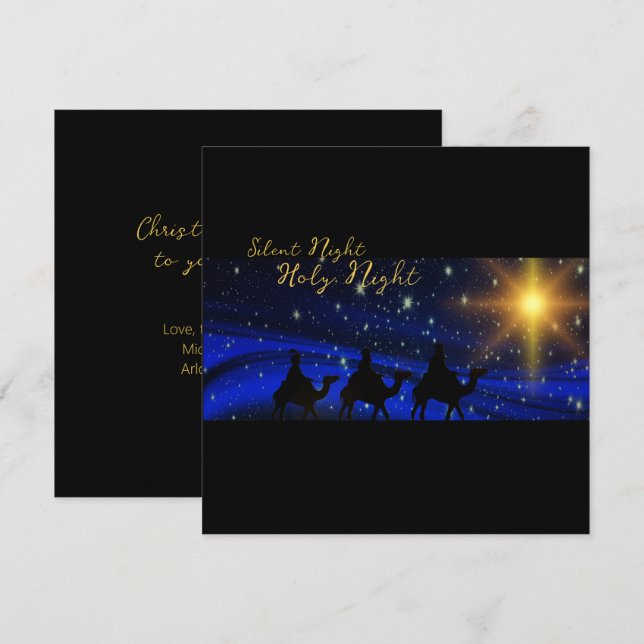 Religiösa Julkort, Hälsning Blank Elegant Julkort (Fram/baksida)