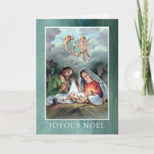 Religiösa julkort Joyous Noel Helgkort