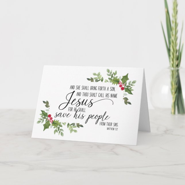 Religiösa julkort med bibelverse helgkort (Framsida)