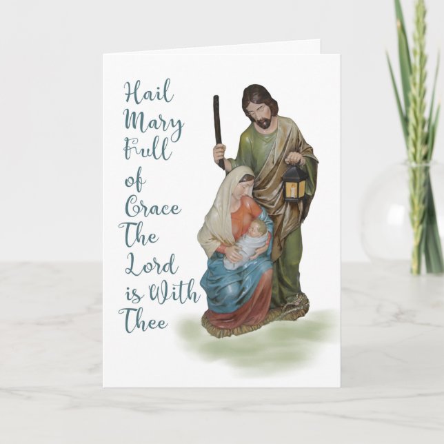 Religiösa julkort med Mary, Joseph & Child Helgkort (Framsida)