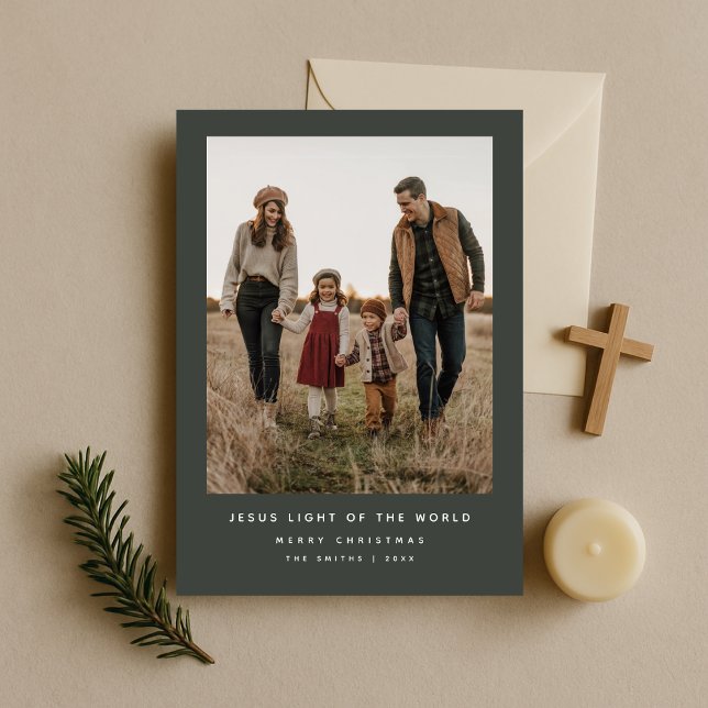Religiösa Julljus World Mörk Dusky Julkort (Skapare uppladdad)