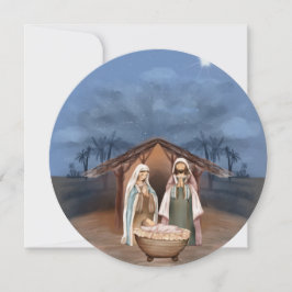 Religiösa - jultomatiktscen och skript julkort