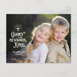 Religiösa Julvit överlägg, Fullt Foto Vykort
