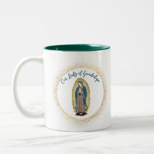 Religiösa Kaffe Mugg, vår Dam Guadalupe Två-Tonad Mugg