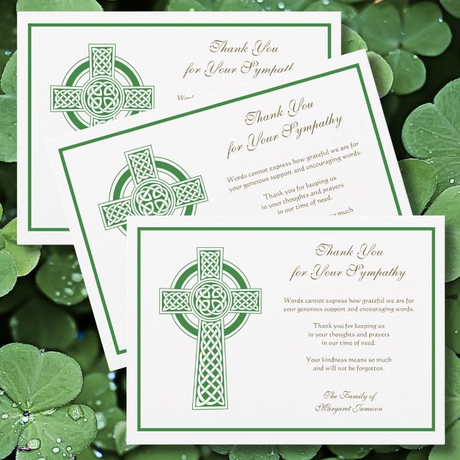 Religiösa katolsk Irish Celtic Kor Condolence Tack Kort (Skapare uppladdad)